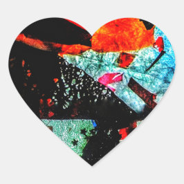 Pegatina En Forma De Corazón Pegatina del corazón abstracto oscuro, abstracto d