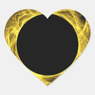Pegatina En Forma De Corazón Pegatina del corazón amarillo y negro de fondo fra