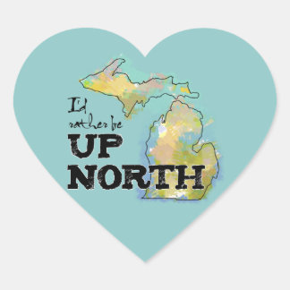 Pegatina En Forma De Corazón Pegatina del corazón colorido del norte de Michiga