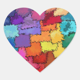 Pegatina En Forma De Corazón Pegatina del corazón colorido líquido