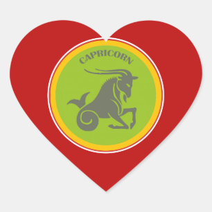 Pegatina En Forma De Corazón Pegatina del corazón de Capricorn