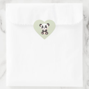 Pegatina En Forma De Corazón Pegatina del corazón de Cute Panda