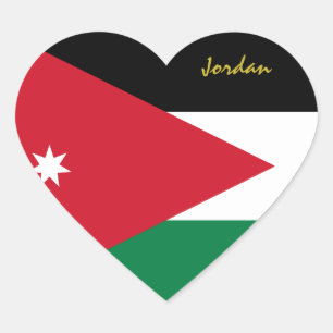 Pegatina En Forma De Corazón Pegatina del corazón de Jordania, bandera jordana