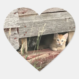 Pegatina En Forma De Corazón Pegatina del corazón de Kitten