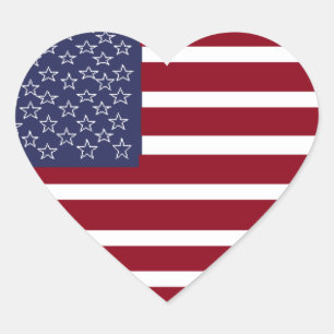 Pegatina En Forma De Corazón Pegatina del CORAZÓN de la BANDERA AMERICANA