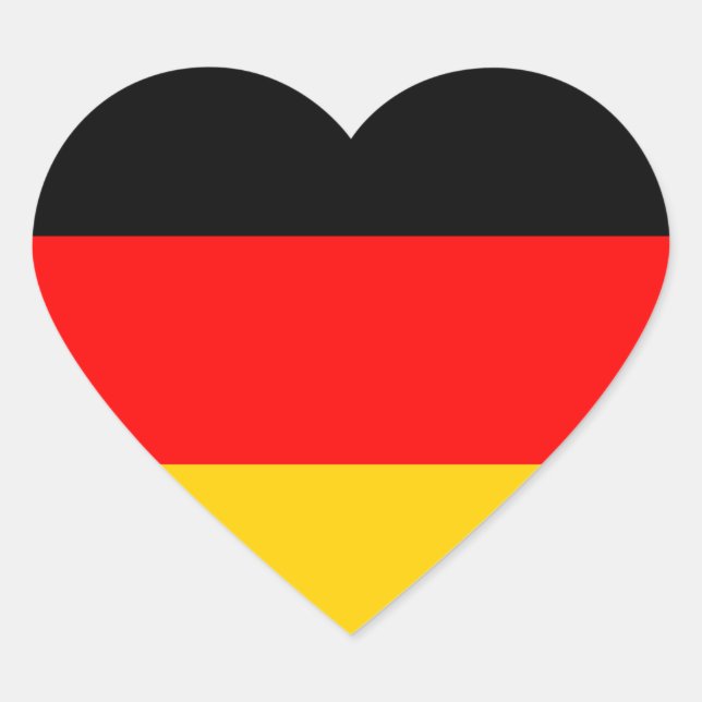 Pegatina En Forma De Corazón Pegatina del Corazón de la Bandera de Alemania (Anverso)