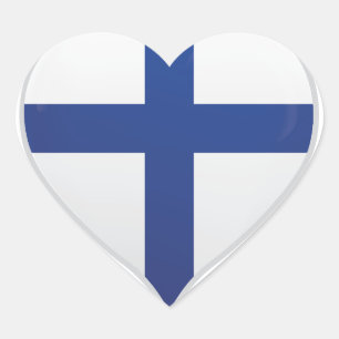 Pegatina En Forma De Corazón Pegatina del corazón de la bandera de amor de Finl