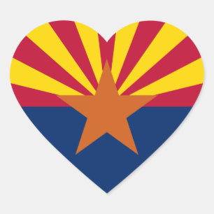 Pegatina En Forma De Corazón Pegatina del corazón de la bandera de Arizona