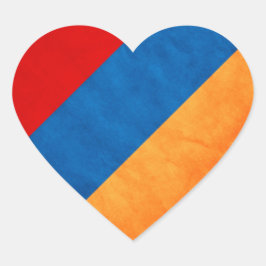 Pegatina En Forma De Corazón Pegatina del corazón de la bandera de Armenia