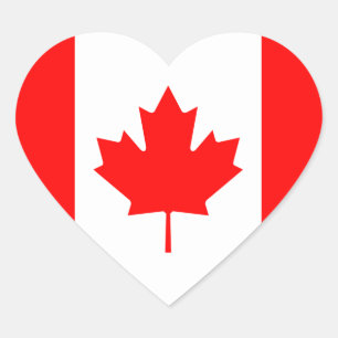 Pegatina En Forma De Corazón Pegatina del corazón de la bandera de Canadá