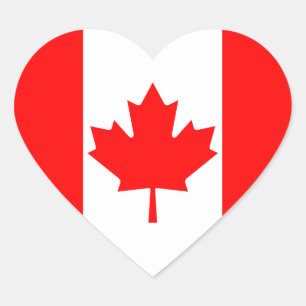 Pegatina En Forma De Corazón Pegatina del corazón de la bandera de Canadá