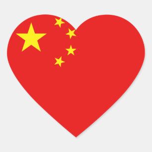 Pegatina En Forma De Corazón Pegatina del corazón de la bandera de China