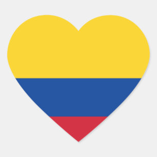 Pegatina En Forma De Corazón Pegatina del corazón de la bandera de Colombia