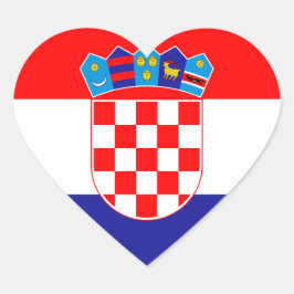Pegatina En Forma De Corazón Pegatina del corazón de la bandera de Croacia