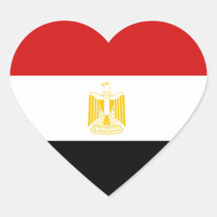 Pegatina En Forma De Corazón Pegatina del corazón de la bandera de Egipto