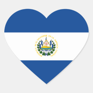 Pegatina En Forma De Corazón Pegatina del corazón de la bandera de El Salvador