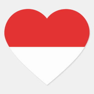Pegatina En Forma De Corazón Pegatina del corazón de la bandera de Indonesia