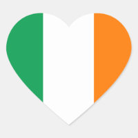 Pegatina del corazón de la bandera de Irlanda