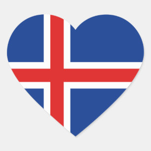 Pegatina En Forma De Corazón Pegatina del corazón de la bandera de Islandia