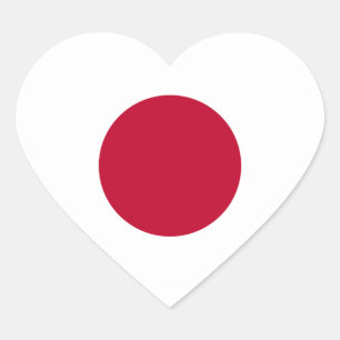 Pegatina En Forma De Corazón Pegatina del corazón de la bandera de Japón