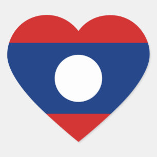 Pegatina En Forma De Corazón Pegatina del corazón de la bandera de Laos