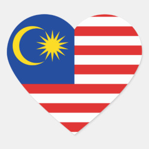 Pegatina En Forma De Corazón Pegatina del corazón de la bandera de Malasia