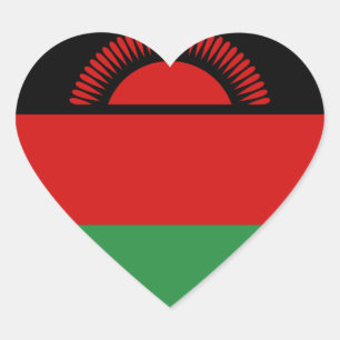 Pegatina En Forma De Corazón Pegatina del corazón de la bandera de Malawi
