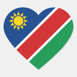 Pegatina En Forma De Corazón Pegatina del corazón de la bandera de Namibia