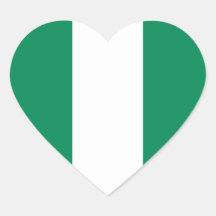 Pegatina del corazón de la bandera de Nigeria