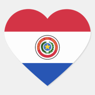 Pegatina En Forma De Corazón Pegatina del corazón de la bandera de Paraguay