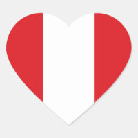 Pegatina del corazón de la bandera de Perú