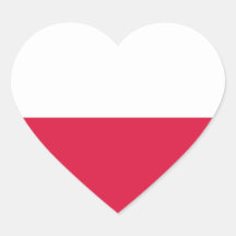Pegatina del corazón de la bandera de Polonia