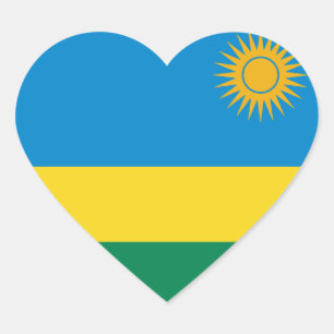 Pegatina En Forma De Corazón Pegatina del corazón de la bandera de Rwanda