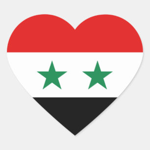 Pegatina En Forma De Corazón Pegatina del corazón de la bandera de Siria