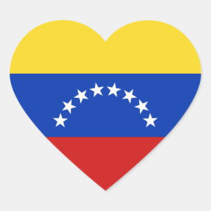 Pegatina En Forma De Corazón Pegatina del corazón de la bandera de Venezuela