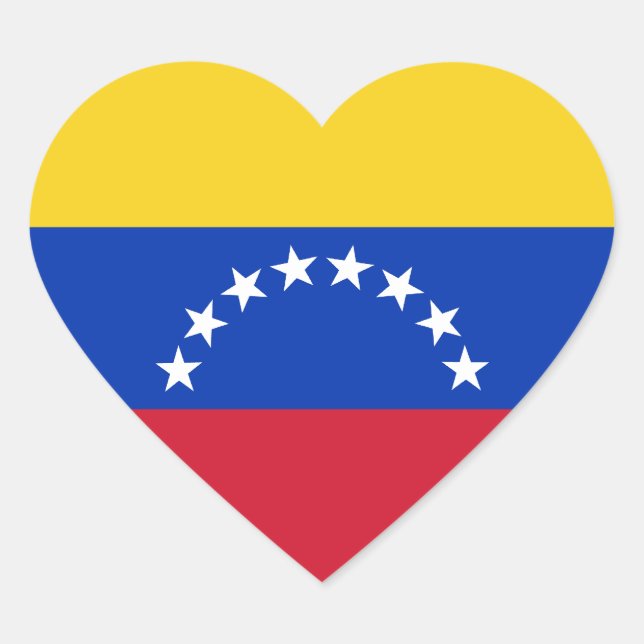 Pegatina En Forma De Corazón Pegatina del corazón de la bandera de Venezuela (Anverso)