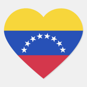 Pegatina En Forma De Corazón Pegatina del corazón de la bandera de Venezuela