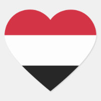Pegatina del corazón de la bandera de Yemen