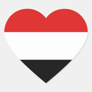 Pegatina En Forma De Corazón Pegatina del corazón de la bandera de Yemen