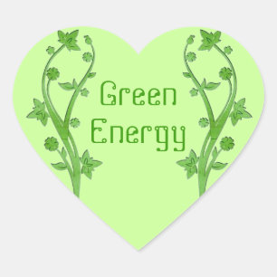 Pegatina En Forma De Corazón Pegatina del corazón de la energía verde