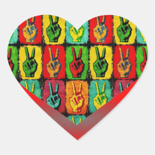 Pegatina En Forma De Corazón Pegatina del Corazón de la Paz