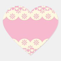 Pegatina del corazón de los ojos amarillentos rosa