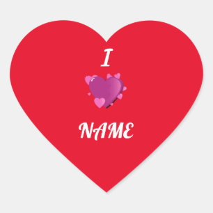 Pegatina En Forma De Corazón Pegatina del corazón de nombre cardíaco