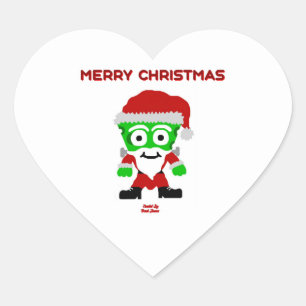 Pegatina En Forma De Corazón Pegatina del corazón de Santa FrankenCheese