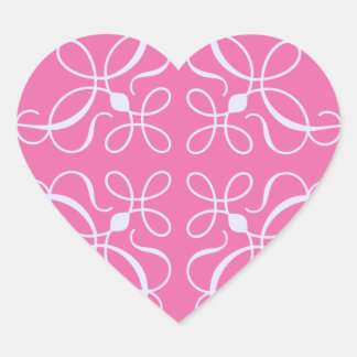 Pegatina En Forma De Corazón Pegatina del corazón de Swirls en rosa dulce