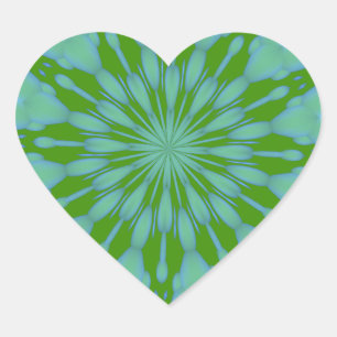 Pegatina En Forma De Corazón Pegatina del corazón de Zen Bubble Green