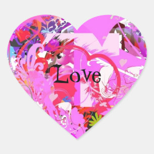 Pegatina En Forma De Corazón Pegatina del corazón del amor pop
