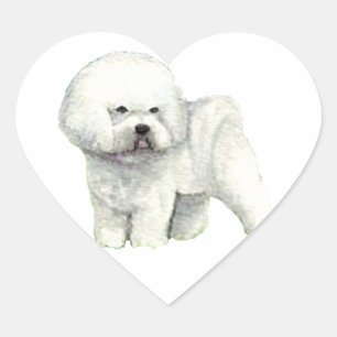 Pegatina En Forma De Corazón Pegatina del corazón del arte del perro de Bichon