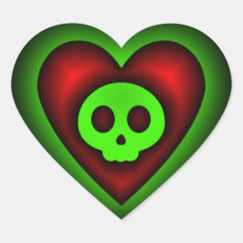 Pegatina En Forma De Corazón Pegatina del corazón del cráneo fantasma