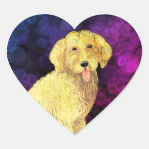 Pegatina En Forma De Corazón Pegatina del corazón del Doodle Dorado